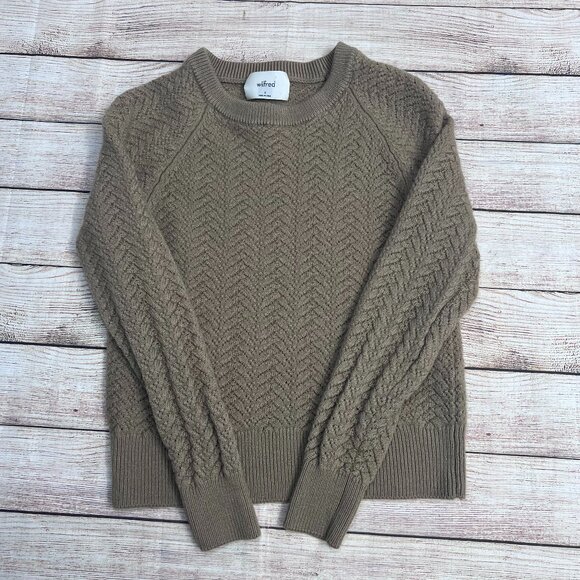 Wilfred Sweaters - Wilfred Arbor Textured Knit Sweater Size Small Taupe Crewneck Pullover Aritzia